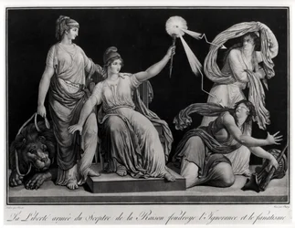 Liberdade armada com o cetro da razão derrubando a ignorância e o fanatismo, 1793